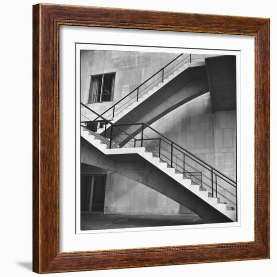 Flying Stairway to Terrace of United Nations' Meeting Hall at Its New East River Headquarters-Walker Evans-Framed Photographic Print