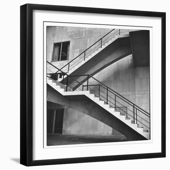 Flying Stairway to Terrace of United Nations' Meeting Hall at Its New East River Headquarters-Walker Evans-Framed Photographic Print