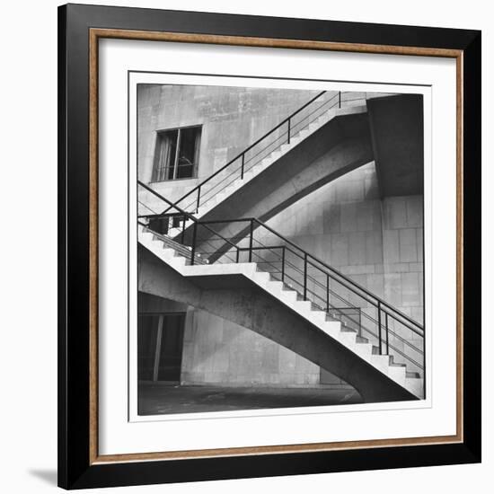 Flying Stairway to Terrace of United Nations' Meeting Hall at Its New East River Headquarters-Walker Evans-Framed Photographic Print