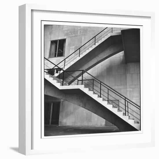 Flying Stairway to Terrace of United Nations' Meeting Hall at Its New East River Headquarters-Walker Evans-Framed Photographic Print