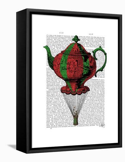 Flying Teapot 2 Red and Green-Fab Funky-Framed Stretched Canvas