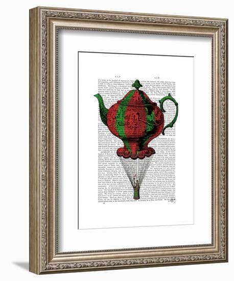 Flying Teapot 2 Red and Green-Fab Funky-Framed Art Print