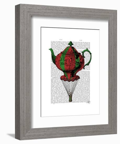 Flying Teapot 2 Red and Green-Fab Funky-Framed Art Print