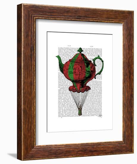 Flying Teapot 2 Red and Green-Fab Funky-Framed Art Print