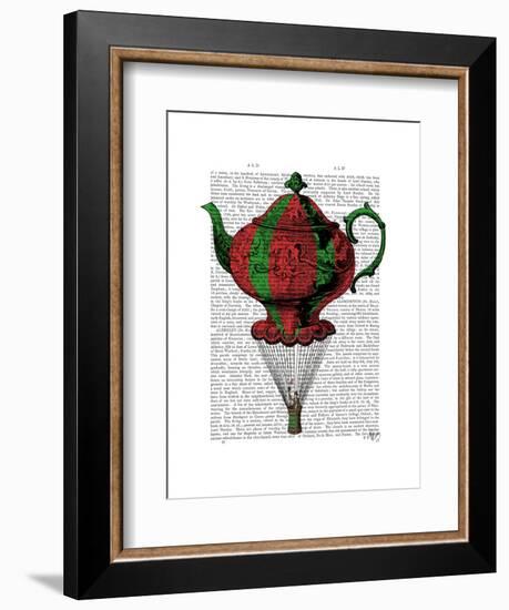 Flying Teapot 2 Red and Green-Fab Funky-Framed Art Print