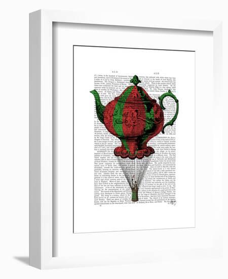 Flying Teapot 2 Red and Green-Fab Funky-Framed Art Print