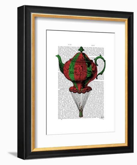 Flying Teapot 2 Red and Green-Fab Funky-Framed Art Print