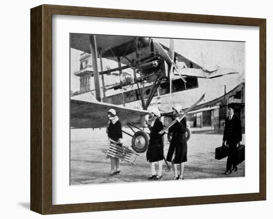 Flying to Switzerland for Winter Sports-null-Framed Photographic Print