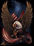 Eagle With US Flag Wings Spread-FlyLand Designs-Giclee Print