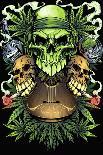 Purple Cannabis Skull With Mushrooms-FlyLand Designs-Giclee Print