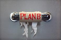Empty Roll Of Toilet Paper With The Phrase Plan B, Concept For Alternative Planning-Flynt-Art Print