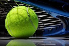 Tennis Racquet Resting on Top of a Tennis Ball-Flynt-Photographic Print