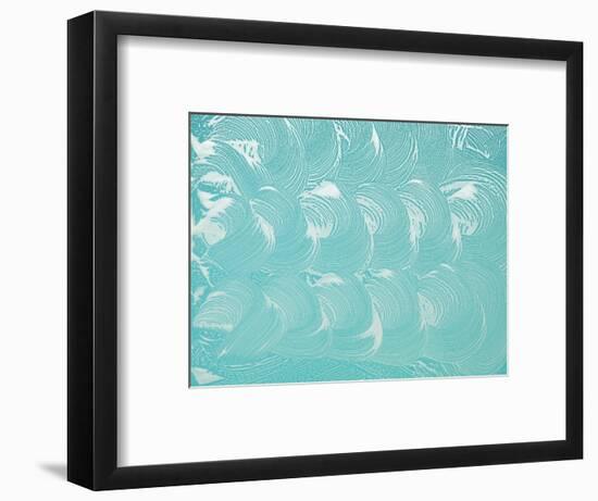 Foam and Soap Sud on Window Surface. Abstract Pattern-Cleaning-Framed Art Print