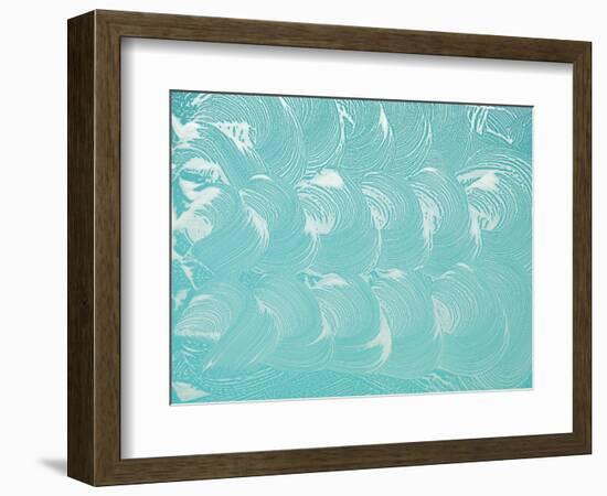 Foam and Soap Sud on Window Surface. Abstract Pattern-Cleaning-Framed Art Print