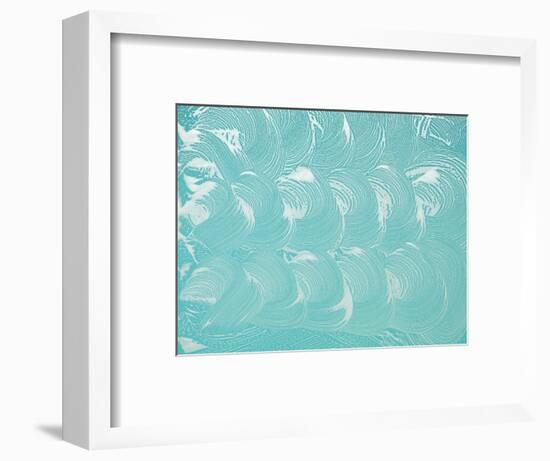 Foam and Soap Sud on Window Surface. Abstract Pattern-Cleaning-Framed Art Print