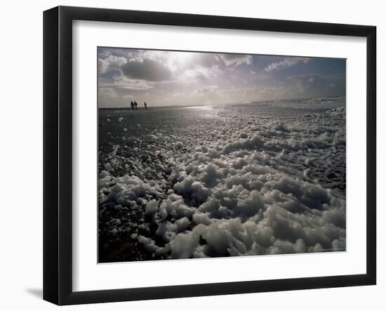 Foam off the Pacific Ocean on Coast Near Westport, Washington State, North America-Aaron McCoy-Framed Photographic Print