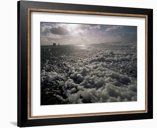 Foam off the Pacific Ocean on Coast Near Westport, Washington State, North America-Aaron McCoy-Framed Photographic Print