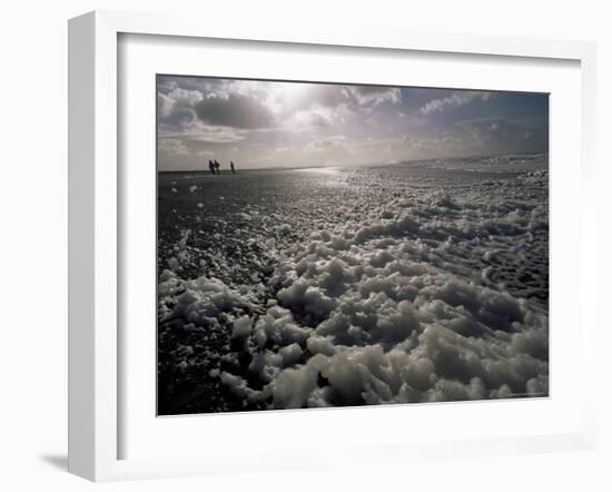 Foam off the Pacific Ocean on Coast Near Westport, Washington State, North America-Aaron McCoy-Framed Photographic Print