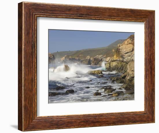 Foam Thrown in Air When Hitting Rocks, Garrapata State Park, Entrance No.7, California, USA-Tom Norring-Framed Photographic Print