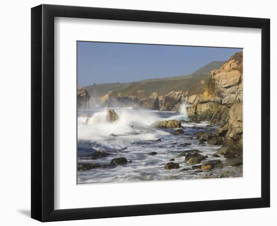 Foam Thrown in Air When Hitting Rocks, Garrapata State Park, Entrance No.7, California, USA-Tom Norring-Framed Photographic Print