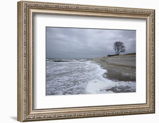 Foaming Surge on the Beach of the Baltic Sea in Front of Ahrenshoop on the Darss Peninsula-Uwe Steffens-Framed Photographic Print