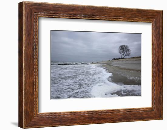 Foaming Surge on the Beach of the Baltic Sea in Front of Ahrenshoop on the Darss Peninsula-Uwe Steffens-Framed Photographic Print