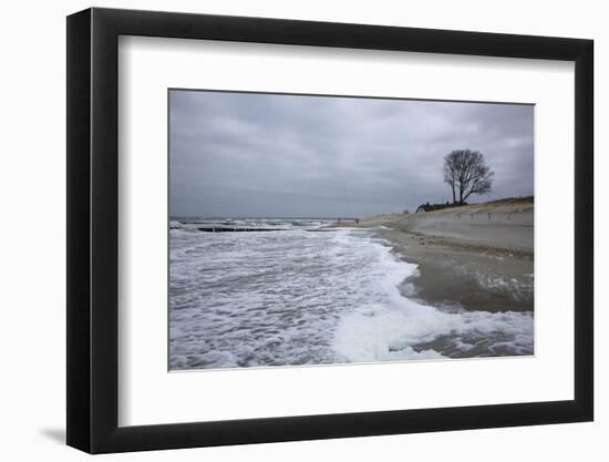 Foaming Surge on the Beach of the Baltic Sea in Front of Ahrenshoop on the Darss Peninsula-Uwe Steffens-Framed Photographic Print