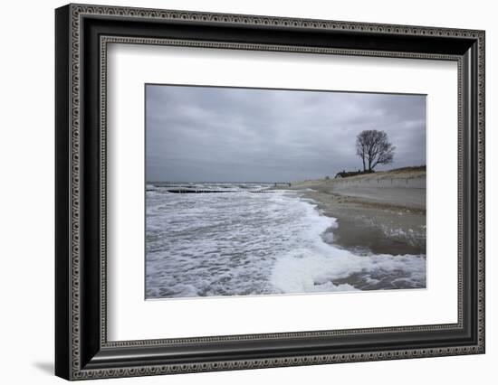 Foaming Surge on the Beach of the Baltic Sea in Front of Ahrenshoop on the Darss Peninsula-Uwe Steffens-Framed Photographic Print