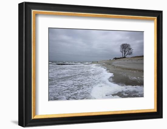 Foaming Surge on the Beach of the Baltic Sea in Front of Ahrenshoop on the Darss Peninsula-Uwe Steffens-Framed Photographic Print