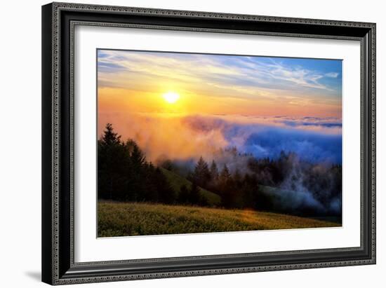 Fog and Light Mix Hills of Mount Tam California-Vincent James-Framed Photographic Print