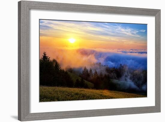 Fog and Light Mix Hills of Mount Tam California-Vincent James-Framed Photographic Print