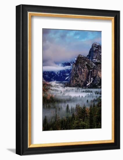 Fog and Mood Within Yosemite Valley, Bridallveil Falls-Vincent James-Framed Photographic Print