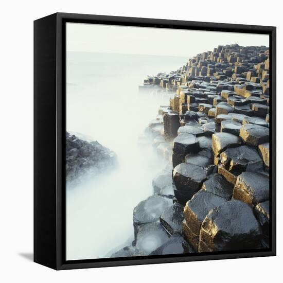 Fog at Basalt Columns of Giants Causeway-Micha Pawlitzki-Framed Premier Image Canvas