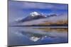 Fog at Rainbow Peak and Bowman Lake in Autumn in Glacier National Park, Montana-Chuck Haney-Mounted Photographic Print