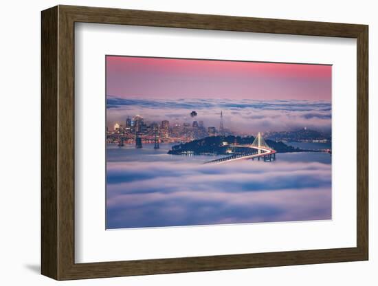 Fog City Dream, San Francisco Night Cityscape and Sunset Fog-Vincent James-Framed Photographic Print