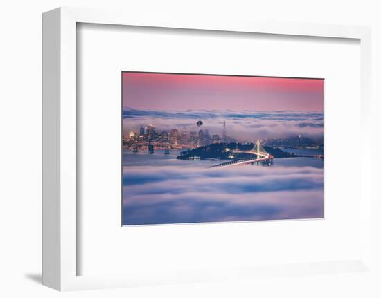 Fog City Dream, San Francisco Night Cityscape and Sunset Fog-Vincent James-Framed Photographic Print
