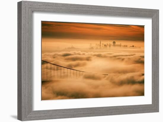 Fog City Mood, Golden Gate Bridge, San Francisco Bay Area Sunrise-Vincent James-Framed Photographic Print