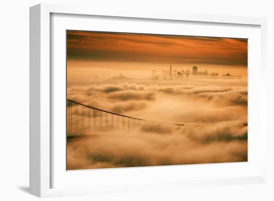 Fog City Mood, Golden Gate Bridge, San Francisco Bay Area Sunrise-Vincent James-Framed Photographic Print
