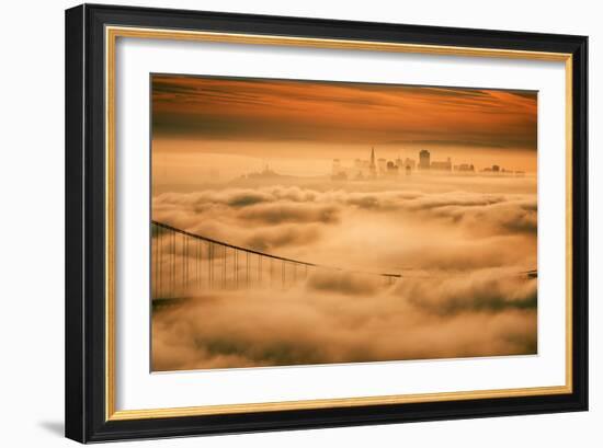 Fog City Mood, Golden Gate Bridge, San Francisco Bay Area Sunrise-Vincent James-Framed Photographic Print