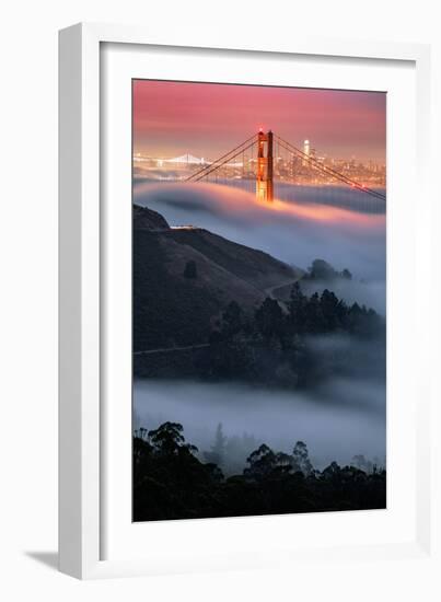 Fog Envelopes Marin Headlands Golden Gate Bridge at Sunrise City Urban San Francisco-Vincent James-Framed Photographic Print
