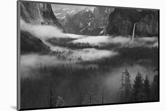 Fog Floating in Yosemite Valley-null-Mounted Art Print