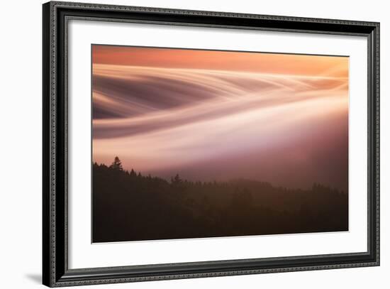 Fog Flow Display at Sunset Trees Hills of Northern California-Vincent James-Framed Photographic Print