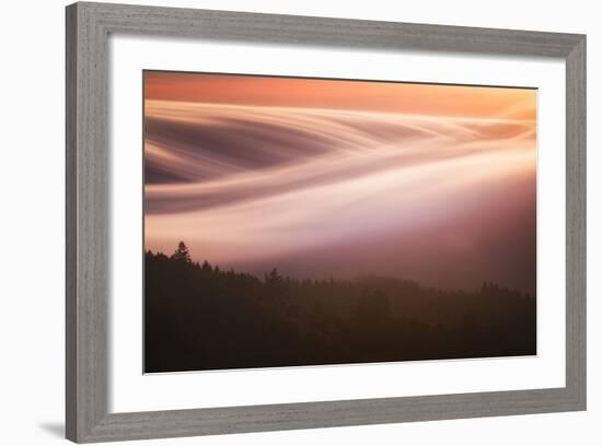 Fog Flow Display at Sunset Trees Hills of Northern California-Vincent James-Framed Photographic Print