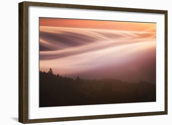 Fog Flow Display at Sunset Trees Hills of Northern California-Vincent James-Framed Photographic Print