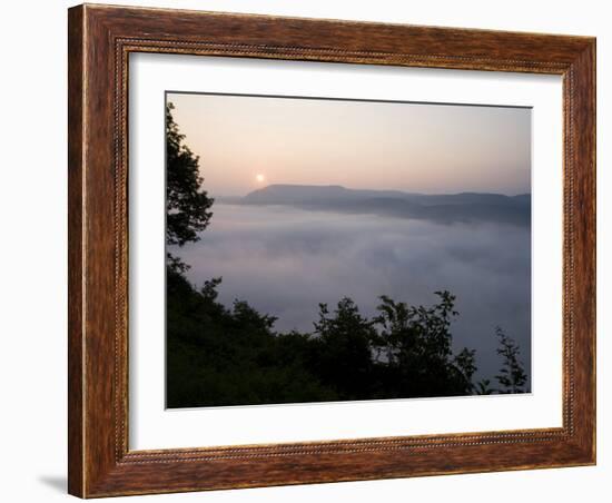 Fog on the Connecticut River, Sugarloaf Mountain State Reservation, Deerfield, Massachusetts, USA-Jerry & Marcy Monkman-Framed Photographic Print