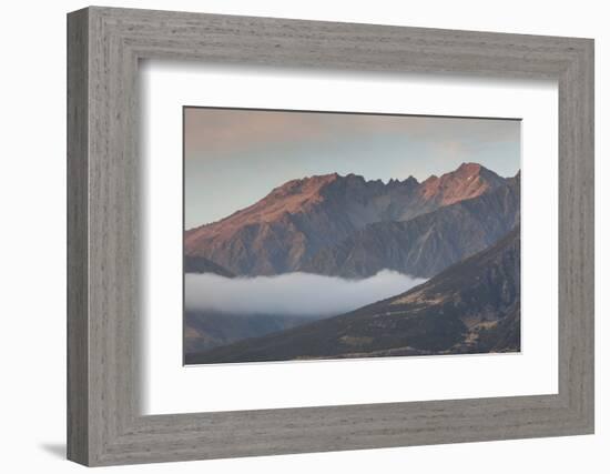 Fog over mountain at dawn, Aoraki/Mount Cook National Park, Canterbury, South Island, New Zealand-null-Framed Photographic Print