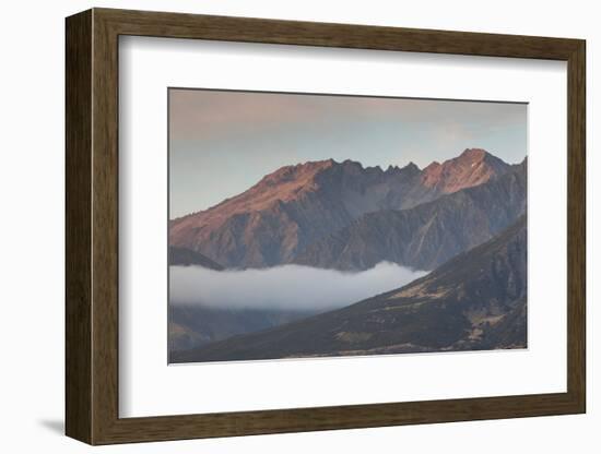 Fog over mountain at dawn, Aoraki/Mount Cook National Park, Canterbury, South Island, New Zealand-null-Framed Photographic Print