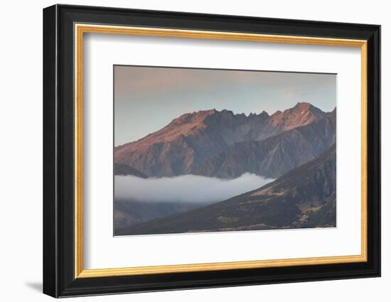 Fog over mountain at dawn, Aoraki/Mount Cook National Park, Canterbury, South Island, New Zealand-null-Framed Photographic Print