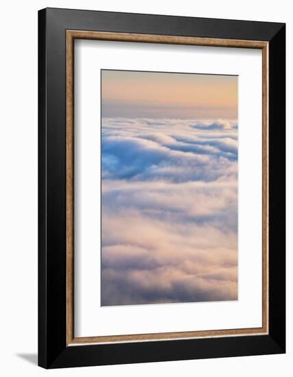 Fog over Strait of Juan de Fuca at sunrise. Seen from Olympic National Park, Washington State-Alan Majchrowicz-Framed Photographic Print