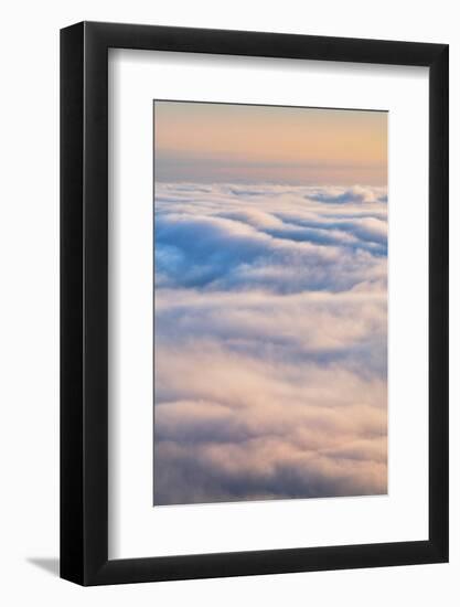 Fog over Strait of Juan de Fuca at sunrise. Seen from Olympic National Park, Washington State-Alan Majchrowicz-Framed Photographic Print